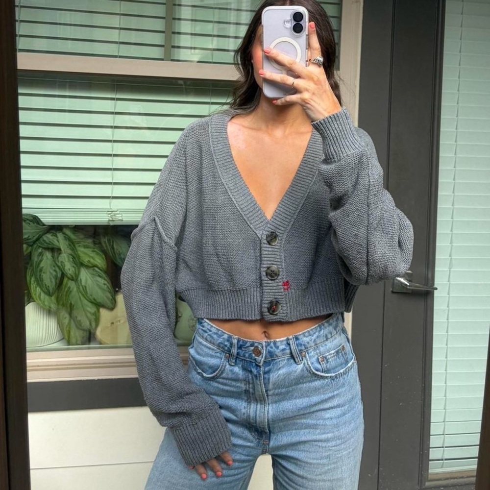 BDG Urban Outfitters gray cropped cardigan